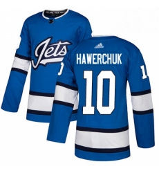 Youth Adidas Winnipeg Jets 10 Dale Hawerchuk Authentic Blue Alternate NHL Jersey 