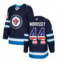 Youth Adidas Winnipeg Jets 44 Josh Morrissey Authentic Navy Blue USA Flag Fashion NHL Jersey 