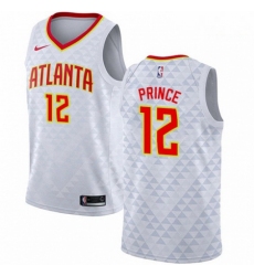 Mens Nike Atlanta Hawks 12 Taurean Prince Authentic White NBA Jersey Association Edition 