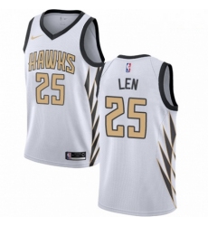 Mens Nike Atlanta Hawks 25 Alex Len Swingman White NBA Jersey City Edition 