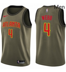 Mens Nike Atlanta Hawks 4 Spud Webb Swingman Green Salute to Service NBA Jersey