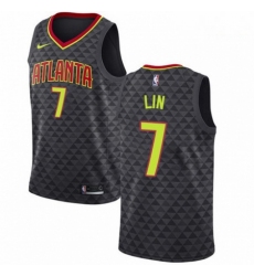 Mens Nike Atlanta Hawks 7 Jeremy Lin Swingman Black NBA Jersey Icon Edition 