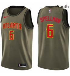 Youth Nike Atlanta Hawks 6 Omari Spellman Swingman Green Salute to Service NBA Jersey 