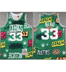 Men Boston Celtics 33 Larry Bird Green 1995 96 Throwback Stitched Jersey