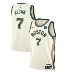 Men Boston Celtics 7 Jaylen Brown White 2023 24 City Edition Stitched Basketball Jersey