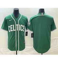 Men's Boston Celtics Blank Green Stitched Baseball Jersey