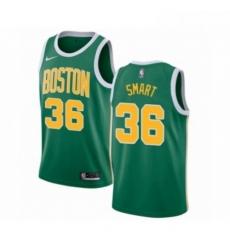 Mens Nike Boston Celtics 36 Marcus Smart Green Swingman Jersey Earned Edition