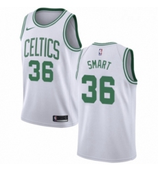 Womens Nike Boston Celtics 36 Marcus Smart Authentic White NBA Jersey Association Edition