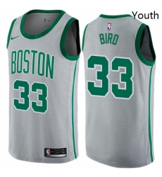 Youth Nike Boston Celtics 33 Larry Bird Swingman Gray NBA Jersey City Edition