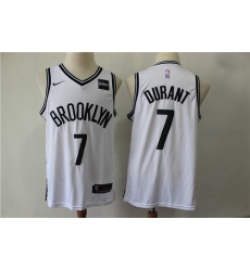 Nets 7 Kevin Durant White Nike Swingman Jersey