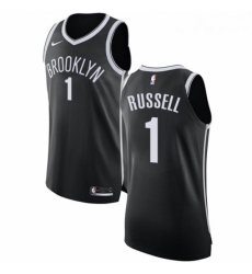 Womens Nike Brooklyn Nets 1 DAngelo Russell Authentic Black Road NBA Jersey Icon Edition