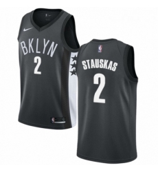 Womens Nike Brooklyn Nets 2 Nik Stauskas Swingman Gray NBA Jersey Statement Edition 