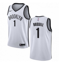 Youth Nike Brooklyn Nets 1 DAngelo Russell Swingman White NBA Jersey Association Edition