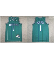 Hornets 1 Muggsy Bogues Green Hardwood Classics Jersey