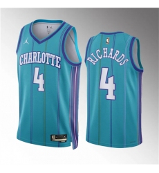 Men Charlotte Hornets 4 Nick Richards Teal 2023 24 Classic Edition Stitched Basketball Jersey