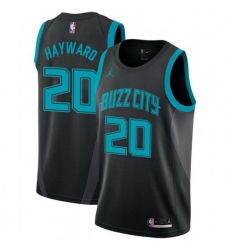 Men Nike Charlotte Hornets 20 Gordon Hayward Black NBA Jordan Swingman City Edition 2018 19 Jersey