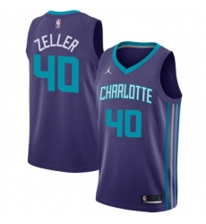 Men Nike Charlotte Hornets 40 Cody Zeller Purple NBA Jordan Swingman Statement Edition Jersey