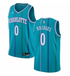 Womens Nike Jordan Charlotte Hornets 0 Miles Bridges Swingman Aqua Hardwood Classics NBA Jersey 