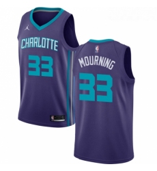 Womens Nike Jordan Charlotte Hornets 33 Alonzo Mourning Authentic Purple NBA Jersey Statement Edition