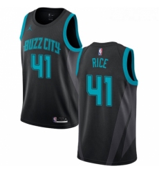 Womens Nike Jordan Charlotte Hornets 41 Glen Rice Swingman Black NBA Jersey 2018 19 City Edition