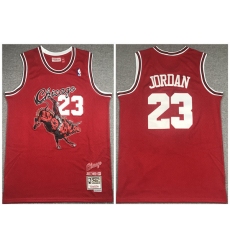 Men Chicago Bulls 23 Michael Jordan Red Mitchell  26 Ness Juice Wrld Stitched Jersey