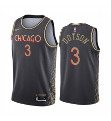 Men Nike Chicago Bulls 3 Devon Dotson Black NBA Swingman 2020 21 City Edition Jersey