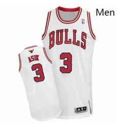 Mens Adidas Chicago Bulls 3 Omer Asik Authentic White Home NBA Jersey 