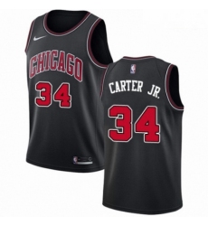 Mens Nike Chicago Bulls 34 Wendell Carter Jr Swingman Black NBA Jersey Statement Edition 