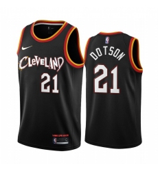 Men Nike Cleveland Cavaliers 21 Damyean Dotson Black NBA Swingman 2020 21 City Edition Jersey