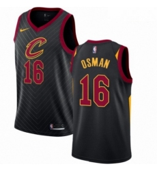 Mens Nike Cleveland Cavaliers 16 Cedi Osman Authentic Black NBA Jersey Statement Edition 