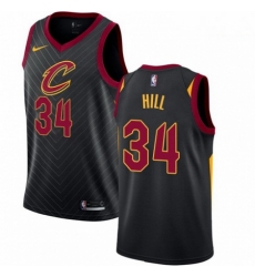 Mens Nike Cleveland Cavaliers 34 Tyrone Hill Swingman Black Alternate NBA Jersey Statement Edition