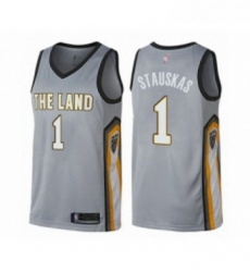 Womens Cleveland Cavaliers 1 Nik Stauskas Swingman Gray Basketball Jersey City Edition 