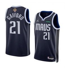 Men Dallas Mavericks 21 Daniel Gafford Navy 2024 Finals Statement Edition Stitched Basketball Jersey