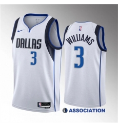 Men Dallas Mavericks 3 Grant Williams White Association Edition Stitched Basketball Jersey