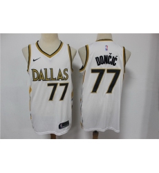 Men Dallas Mavericks 77 Luka Doncic White 2021 City Edition Nike Swingman Jersey