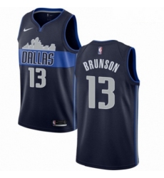 Mens Nike Dallas Mavericks 13 Jalen Brunson Swingman Navy Blue NBA Jersey Statement Edition 