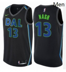 Mens Nike Dallas Mavericks 13 Steve Nash Swingman Black NBA Jersey City Edition