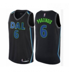 Youth Dallas Mavericks 6 Kristaps Porzingis Swingman Black Basketball Jersey City Edition 