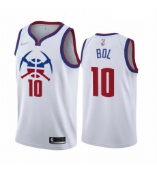 Men Denver Nuggets 10 Bol Bol White NBA Swingman 2020 21 Earned Edition Jersey