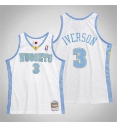 Men Denver Nuggets  3 Allen Iverson Hard Classic Mitchell Ness Jersey