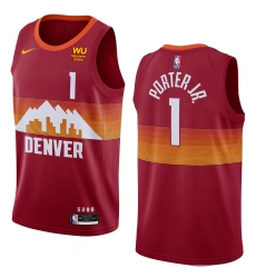 Men Denver Nuggets Michael Porter Jr. #1 Red City Edition Swingman Jerseys