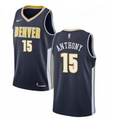 Womens Nike Denver Nuggets 15 Carmelo Anthony Swingman Navy Blue Road NBA Jersey Icon Edition