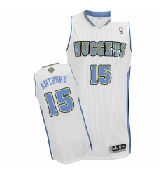 Youth Adidas Denver Nuggets 15 Carmelo Anthony Authentic White Home NBA Jersey