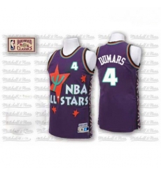 Mens Adidas Detroit Pistons 4 Joe Dumars Authentic Purple 1995 All Star Throwback NBA Jersey