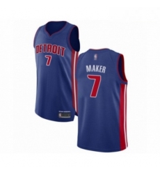 Mens Detroit Pistons 7 Thon Maker Authentic Royal Blue Basketball Jersey Icon Edition 