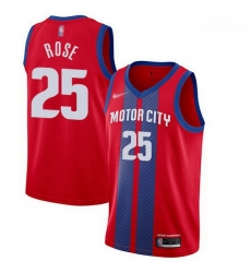 Pistons  25 Derrick Rose Red Basketball Swingman City Edition 2019 20 Jersey