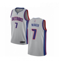 Womens Detroit Pistons 7 Thon Maker Authentic Silver Basketball Jersey Statement Edition 