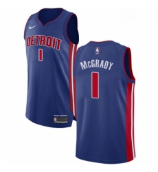 Womens Nike Detroit Pistons 1 Tracy McGrady Authentic Royal Blue Road NBA Jersey Icon Edition