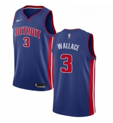 Womens Nike Detroit Pistons 3 Ben Wallace Swingman Royal Blue Road NBA Jersey Icon Edition