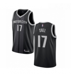 Youth Detroit Pistons 17 Tony Snell Swingman Black Basketball Jersey City Edition 